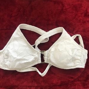 White knit bikini top from aerie